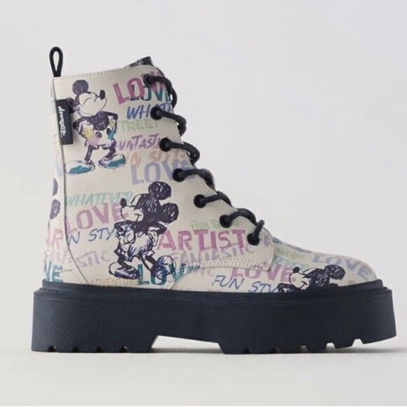 Zara Disney Mickey Mouse Girls Kids Boots(Size 3) - Picture 1 of 11
